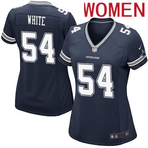Women Dallas Cowboys #54 Randy White Nike Navy Game Team NFL Jersey->women nfl jersey->Women Jersey